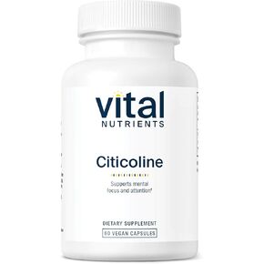 Vital Nutrients - Citicoline - Mental Focus and Attention - 60 Vegetarian Capsules per Bottle - 250 mg