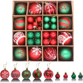 1 Inch Miniature Christmas Ball Ornaments Set of 49 pcs Mini Christmas Tree Decorations for Small Christmas Tree Decor Home Indoor Decoration
