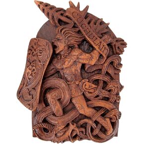 Dryad Design Cuchulain Wall Plaque - Irish Art Celtic Warrior Home Decor (Wood Finish)