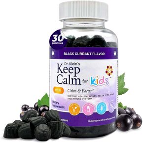 Dr. Klein's Keep Calm for Kids Gummies - 100mg L-Theanine for Relaxation & Nervousness Support, Chamomile Extract, Vitamins & Minerals - Natural Stress Relief for Focus and Immune Support - 60 Gummies