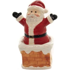 Attractives Santa On Chimney Ceramic Salt Pepper Shakers