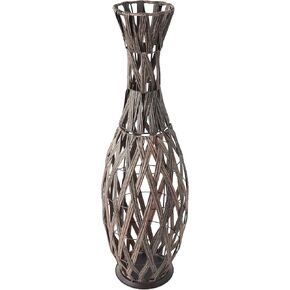 Deco 79 Metal Handmade Decorative Vase Woven Centerpiece Vase with Open Frame Design, Vase for Home Decoration 10" x 10" x 33", Copper
