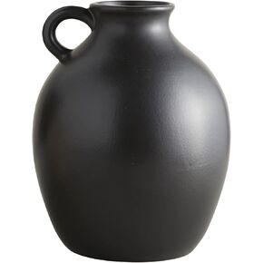 47th & Main Smooth Ceramic Vase, 9.5" Tall, Matte Black