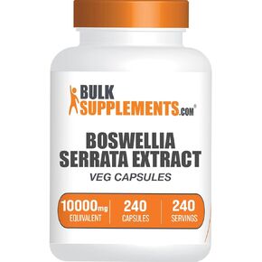 BulkSupplements.com كبسولات مستخلص Boswellia Serrata - كبسولات Boswellia Serrata - مكمل Boswellia Serrata، خالي من الغلوتين، كبسولة واحدة لكل وجبة، 240 كبسولة نباتية (عبوة من 1) in Kuwait