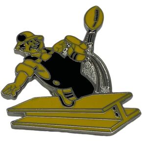 NFL Unisex Pittsburgh Steelers Steely McBeam Logo Pin 1 1/2 Inch, Team Colors, One Size
