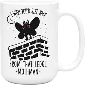 LookHUMAN Mothman Coffee Mugs - Funny Coffee Mugs Adult Humor, Double-Sided Print Ceramic Coffee Cups as Song Parody Design, Dishwasher Safe Novelty Coffee Mugs for Women & Men, 15oz