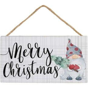 Simply Said, INC Petite Hanging Accents Christmas Sign - Merry Christmas Gnome - 6.5 x 3.5 inch Wood Sign - Cute Christmas Gnome Decor - Small Wood Christmas Sign - Made in USA - PHA1416