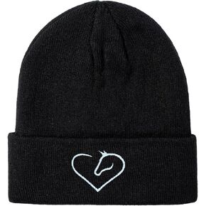 Horse Beanie Horse Gifts Horse Embroidered Knit Hats Black Beanies for Horse Lovers Women Men