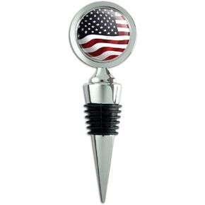 US American Flag Waving United States USA Wine Bottle Stopper
