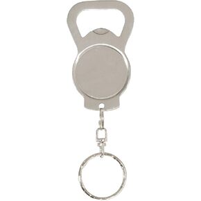 Thirsty Rhino Koin, Stainless Steel Vintage Bottle Opener Keychain Key Ring, Brushed Silver (Set of 1)