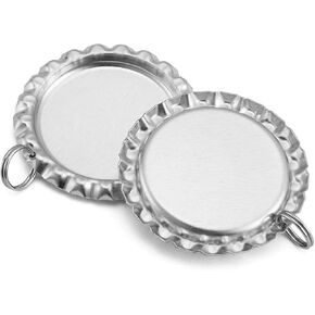 IGOGO 50 PCS Craft Flat Bottle Cap with Holes Flat- 8 mm Split Rings Attached Mixed Colors (10colors) for Hair Bows, DIY Pendants or Craft ScraPbooks in Kuwait