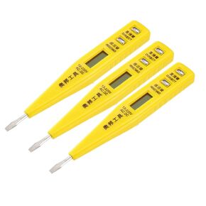 uxcell Digital Voltage Tester, Electric Pen Screwdriver LCD Circuit Tester Detector Break Point Contact Test Pen 3mm Slot, AC12-220V 3pcs