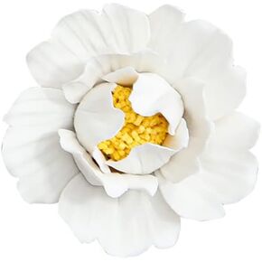 Insiswiner Wall Flowers Handcrafted Ceramic Home Hanging Wall Art Decor Table Bookshelf Porcelain Accents 3.54“