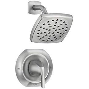 Moen Lindor 82506SRN Spot Resist Brushed Nickel 1-Handle Shower Faucet with Valve