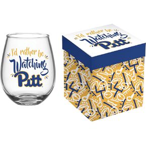 Team Sports America University of Pittsburgh, 17oz Boxed Stemless Glass