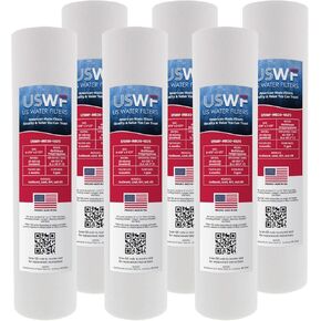 30 Micron 10 Inch x 2.5 Inch | 6-Pack Melt Blown Polypropylene Whole House Sediment Replacement Cartridge | Compatible with Pentek P30, Hydronix SDC-25-1030 | Made in the USA, US Water Filters