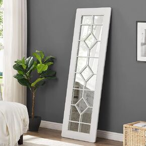 FirsTime & Co. White Fairfield Wall Mirror, Vintage Decor for Bedroom and Bathroom Vanity, Wood, Farmhouse, 37.5 x 24 Inches