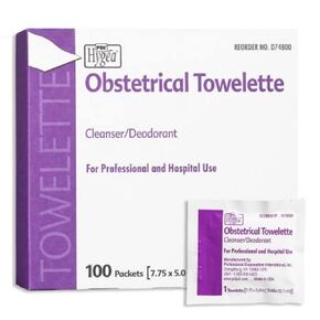 PDI D74800 Hygea Obstetrical Towelette, Box, 100, Towelettes