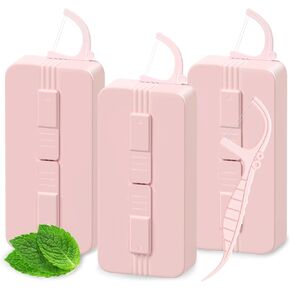 خيط تنظيف الأسنان ذو خطين من هولي روز، موزع خيط تنظيف الأسنان المحمول 2 صندوق، نكهة النعناع، ​​تنظيف مزدوج الحركة، حقيبة محمولة صغيرة سهلة التخزين. أداة مثالية لنظافة الأسنان أثناء السفر. in Kuwait