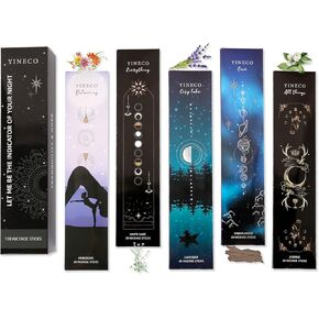 Incense Sticks Set of 6x20 Insenses for Positive Aura-White Sage & Sandalwood Sticks，Jasmine，Lavender，Dragon's Blood and Yoga Incense Boho Gift Set, Magic Hour (Happy healthy-120pcs)