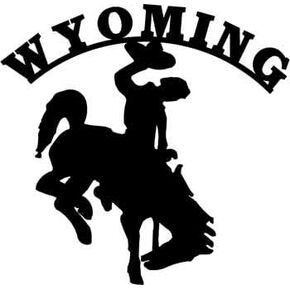 Wyoming Black Decal Viynl Decal Sticker Cowboy Steamboat 5.5 inch