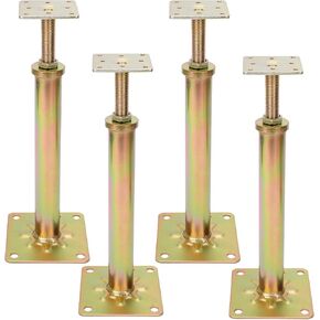 4 PCS House Jacks for Leveling, Adjustable Basement Floor Jack Post, 11.6" to 16.1" Height Range, 8800 lbs Min and Max Height Capacity, Telescoping Jack for Temporary Support