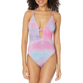 BCBGeneration Women's Standard One Piece Swimsuit Double Strap Keyhole Tummy Control Quick Dry Bathing Suit