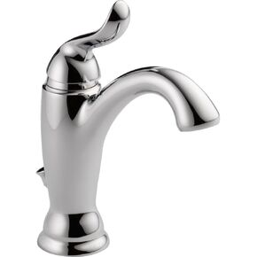 Delta Faucet Linden Single Hole Bathroom Faucet, Gold Bathroom Faucet, Single Handle, Diamond Seal Technology, Metal Drain Assembly, Champagne Bronze 594-CZMPU-DST