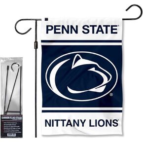 College Flags & Banners Co. Penn State Nittany Lions Garden Banner Flag with Flag Pole Stand Set