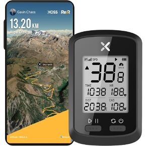 XOSS G+ GPS Bike Computer, Bluetooth ANT+ Cycling Computer, Wireless Bicycle Speedometer Odometer with LCD Display, Waterproof MTB Tracker Fits All Bikes Electric Bike (XOSS APP Support)