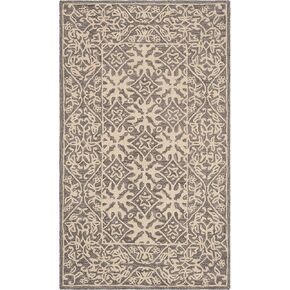SAFAVIEH Suzani Collection 2'3" x 8' Grey/Beige SZN101A Hand-Hooked Boho Premium Wool Runner Rug