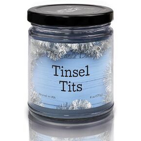Tinsel Tits - Mountain TOP Tease Scented - Funny New Years Christmas 6 OZ JAR Candle - 40 Hour Burn TIME