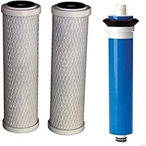 CFS – 3 Pack Water Filter Set Includes Carbon Filter Cartridges and Membrane Compatible with GE FX12P, FX12M, GXRM10RBL Models – Whole House Replacement Reverse Osmosis Filtration System