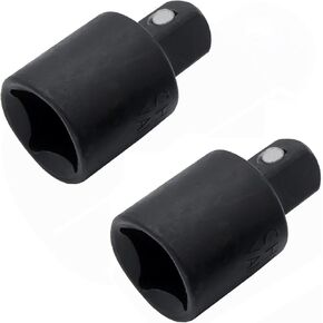 2 Pcs 1/2 Inch Drive (F) x 3/8 Inch (M) Impact Socket Reducer and Adapter, Female to Male (Black) 1/2" to 3/8"