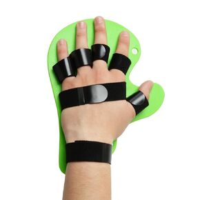Resting Hand Splint with Finger Support, Hand Brace for Stroke Recovery, Finger Straightener Extender, Hand Therapy Equipment (Fits Right or Left Hand)