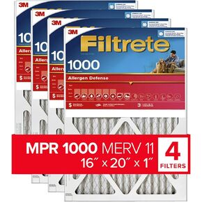 Filtrete Micro Allergen Reduction Filters 9800-4pk, 16 in x 20 in x 1 in (40.6 cm x 50.8 cm x 2.5 cm)