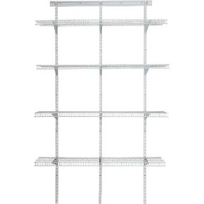 ClosetMaid 52845 ShelfTrack Adjustable Utility Organizer Kit, 4' X 12", Nickel