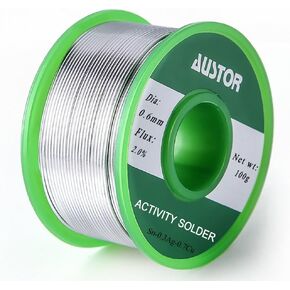 AUSTOR 0.8mm Lead Free Solder Wire with Rosin Core, 100g
