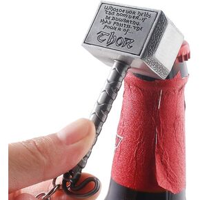 Hammer Keychain Bottle Opener, Beer Gifts Bottle Opener for Men, Husband, Dad, Grandpa, Boyfriend (Silver)