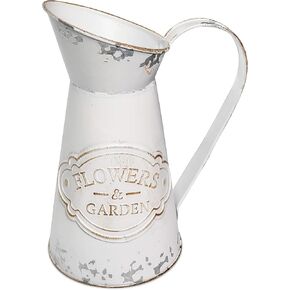 Rustic Vase for Flower Home Decor,Metal Shabby Chic Farmhouse Vase Decorative Vase Pitcher Holder for Kitchen Bedroom/Table Centerpieces - 8.9"
