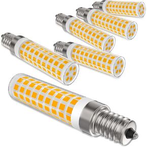 E12 LED Bulb Dimmable, 100 Watt Candelabra Bulb Equivalent C7, 6000K Daylight White, 10W 1000 Lumen T6 E12 Light Bulbs for Chandeliers, Ceiling Fan, Pendant Lighting, Salt Lamp, 6 Pack