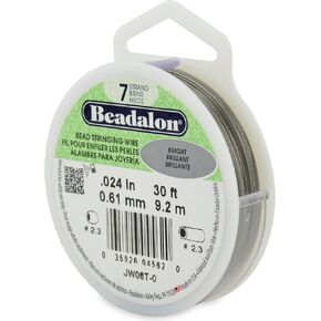 سلك خيط من الفولاذ المقاوم للصدأ من Beadalon بطول 7 أمتار 0. 015 بوصة، أبيض in Kuwait
