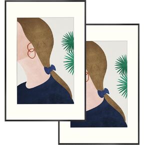 AUEAR, 16x20 Aluminum Metal Wall Mounting Photo Frame with Ivory Mat for 11x14 Pictures Includes Sawtooth Hangers, Spring Clips Real Glass (Gold, 2-Pack)