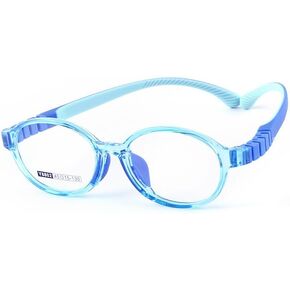 QYAJS Eyeglasses Frame Children Optical Glasses Frame TR90 Flexible Bendable One-piece Safe Eyeglasses Girls Boy Blue (Age 3-5)