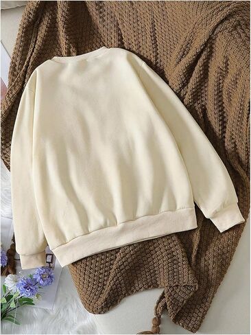 GORGLITTER Girl's Floral Cute Sweatshirt Long Sleeve Oversized Crewneck Pullover Top in Saudi Arabia