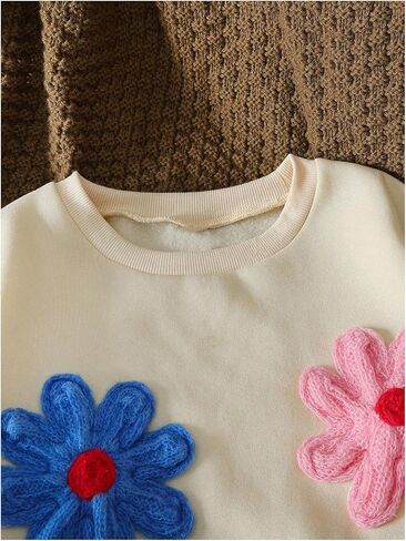 GORGLITTER Girl's Floral Cute Sweatshirt Long Sleeve Oversized Crewneck Pullover Top in Saudi Arabia