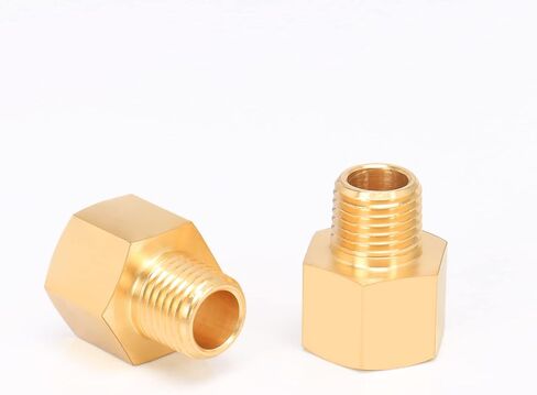 Brass Pipe Fitting, Heavy Duty Metal Thread Solid Brass Reducer Adapter Pipe Reducing Connector, 2 Pack (3/8 Male Pipe x 1/2 Female Pipe) in Saudi Arabia
