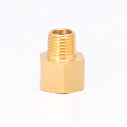 Brass Pipe Fitting, Heavy Duty Metal Thread Solid Brass Reducer Adapter Pipe Reducing Connector, 2 Pack (3/8 Male Pipe x 1/2 Female Pipe) in Saudi Arabia