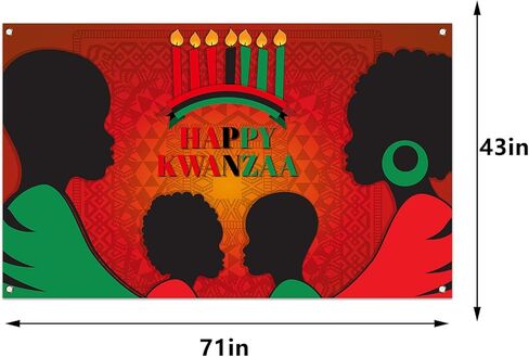 سعيد كوانزا خلفية كوانزا قماش مزخرف جداري سعيد كوانزا راية التراث الأفريقي عطلة الديكور واللوازم للمنزل in Kuwait