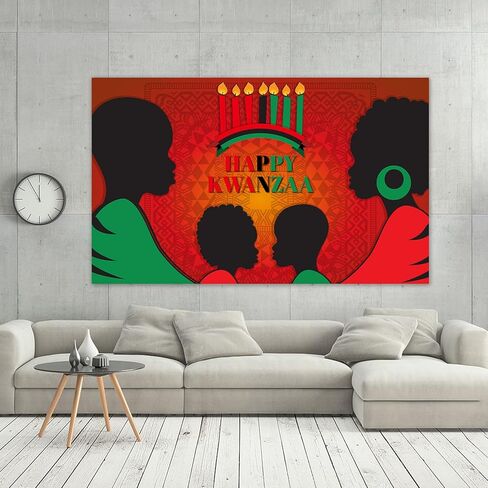 سعيد كوانزا خلفية كوانزا قماش مزخرف جداري سعيد كوانزا راية التراث الأفريقي عطلة الديكور واللوازم للمنزل in Kuwait